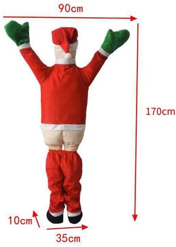 5.5 FT Hanging Santa Claus, Christmas Decorations, Christmas Hanging Santa Decoration, Christmas Santa Claus, Christmas Door Decorations, Creative Outside Roof Outdoor Yard Decor in Kuwait