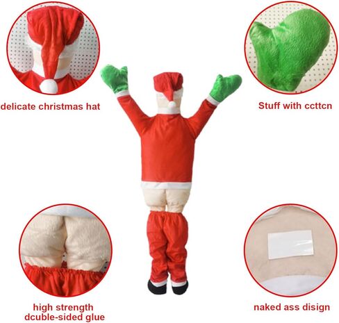 5.5 FT Hanging Santa Claus, Christmas Decorations, Christmas Hanging Santa Decoration, Christmas Santa Claus, Christmas Door Decorations, Creative Outside Roof Outdoor Yard Decor in Kuwait