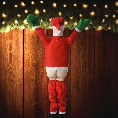 5.5 FT Hanging Santa Claus, Christmas Decorations, Christmas Hanging Santa Decoration, Christmas Santa Claus, Christmas Door Decorations, Creative Outside Roof Outdoor Yard Decor in Kuwait