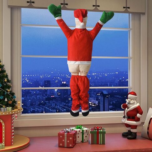 5.5 FT Hanging Santa Claus, Christmas Decorations, Christmas Hanging Santa Decoration, Christmas Santa Claus, Christmas Door Decorations, Creative Outside Roof Outdoor Yard Decor in Kuwait