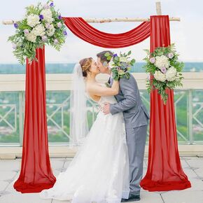 MODFUNS Sheer Wedding Arch Drapery Lavender Chiffon Drapes Fabric 1 Panel 29"x20ft Lilac Tulle Backdrop Curtains for Parties Sheer Fabric for Draping Wedding Swag Curtains Drapery Ceiling Sheers