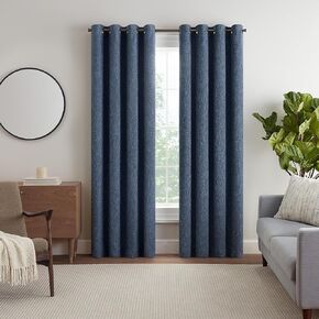 Eclipse Décor Quinn Textured Solid 100% Blackout Curtain, Absolute Zero Curtain for Privacy, Perfect as Living Room Curtains or Bedroom Curtains, 84 in Long x 50 in Wide, Ivory