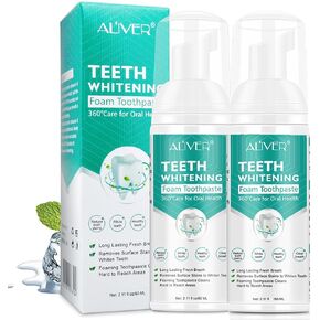 Teeth Whitening Toothpaste-Teeth Whitening Mousse foam-60ml Baking Soda Toothpaste（2PCS）, Ultra-fine Mousse, Teeth foaming Whitening