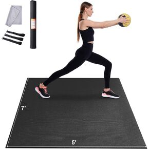 بساط تمارين كبير من VEVOR، بساط يوجا ممتاز عالي الكثافة غير قابل للانزلاق، بساط يوجا للتمارين للرجال والنساء، بساط للياقة البدنية والتمرين مع حقيبة وحزام للحمل، لجميع أنواع اليوغا المنزلية والبيلاتيس والتمارين الأرضية in Kuwait