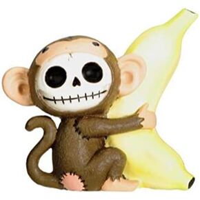 SUMMIT COLLECTION Furrybones Munky Signature Skeleton in Monkey Costume Holding a Banana