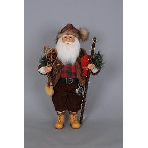 Originals Mountaineer Santa Figurine, 17 Inches - Handmade Christmas Holiday Home Decorations and Collectibles