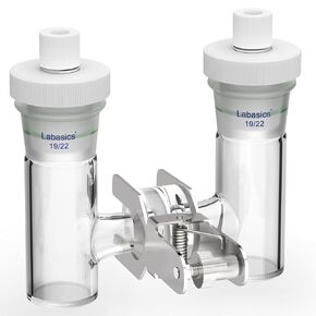 H-Type Electrolytic Cells, Replaceable Borosilicate Glass Double Cell Ion-Exchange Membrane Electrochemical Glass Cell Sealed Tubular Reactor for Electrochemistry, 10 ml