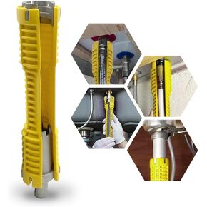 Basin Wrench, Faucet and Sink Installer Tool Multifunctional Plumbing Tool Pipe Extractor for Sink Bathroom Kitchen Toilet Plumbing