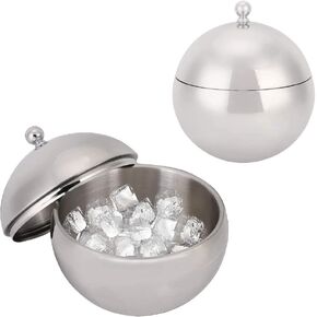 Ice Bucket with Lid Double Insulation Stainless Steel Ice Box Container Storage Box Household Kitchen Barrel Restaurant Bar Tableware Accessories