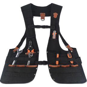 WELKINLAND Top-G Leather tool vest, Carpenter's vest, Tool vest electrician, Tool vest for carpenters, Tool vests for carpenters, Tools vest for men with pockets, Tool vest for men construction