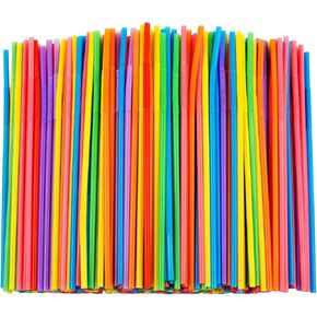 100 Pcs Colorful Flexible Plastic Straws, Disposable Bendy Straws, 10.2" Long and 0.23'' Diameter, BPA-Free