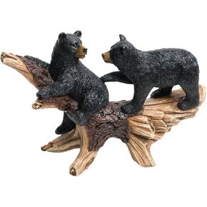 Bear Duo on Tree Figurine, Polyresin, 6.5-inches Length, Home Decor Accessories