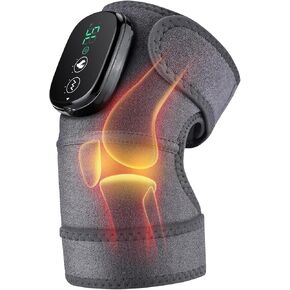 Heating Pad for Knee Brace with Massager, Heated Knee Massager for Pain Relief, Heated Knee Wrap for Knee Warmer