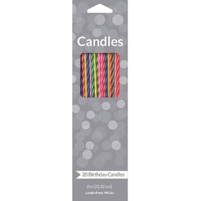 Creative Converting Two-Tone Party Candle, 8", Multicolored