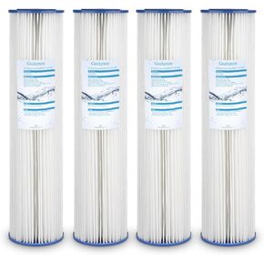 Geekpure Whole House Pleated PP Polypropylene Sediment Filter -4.5" x 20"-5 Micron (Pack 4)
