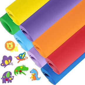 Fainne 8 Pcs Craft Foam Sheet Roll, 39''x13'' Colorful EVA Foam Sheet for Craft Classroom Bulletin Board Cutout Hanging Decor Wedding Favors DIY Projects(2 mm Thick,Glitter Colors)
