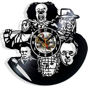 Spooky and Stylish Halloween Horror Movie Vinyl Record Wall Clock - Perfect Addition to Your Haunted Decor - Unique Gift Idea for Horror Fans