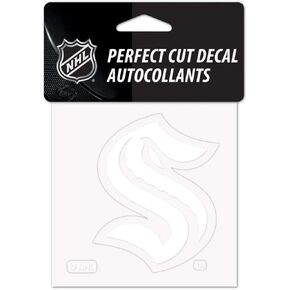 WinCraft NHL Seattle Kraken Logo 4" x 4" inch Outdoor White Vinyl Decal