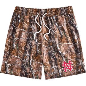 RoseSeek Men's Plus Size Paisley Print Drawstring Waist Boho Track Shorts Summer Bermuda Shorts with Pockets