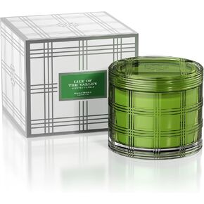 HomeWorx من Slatkin + Co. 4-Wick Lily of The Valley 18 أونصة. شمعة فاخرة مع صندوق هدايا، وجرة شمعة زجاجية فاخرة مع الزيوت العطرية