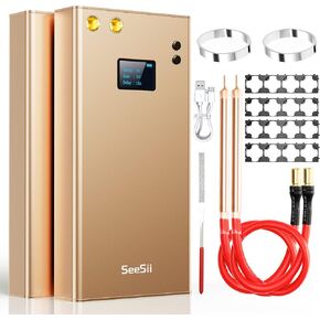 Spot Welder, Seesii 80 Gears Adjustable Battery Spot Welder with LCD Screen, Built-in 11000mah Mini Portable Spot Welder with 2x5m Nickel Sheet and 4X4 Holders for Making Battery Packs