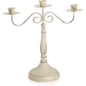 حامل شموع ZOOFOX 3 أذرع، حامل شمعدانات بيضاء لديكور المنزل وحفلات الطعام وحفلات الزفاف هدية الترحيب بالمنزل الجديد in Kuwait