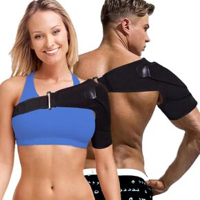 Shoulder Brace, Adjustable Compression Shoulder Brace for Men and Women, with Compression Pad Support Left and Right Shoulder