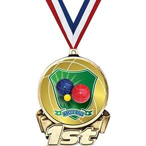 Bocce Ball First Place Medal, 3" Gold Bocce Ball Trophy Medal Award Prime