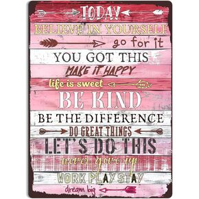 HK Studio Pink Motivational Wall Decor Quote Posters 17" x 13" - Let's Do This - Inspirational Wall Decor for Office, Dorm, Living Room, Classroom, Women