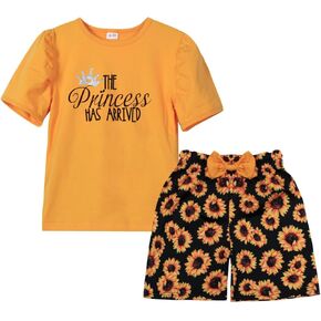 Mumetaz Toddler Baby Girls Clothes Summer Outfits Ruffle Floral Tops and Short Sets 2Pcs Clothes Set