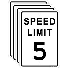 Speed Limit 5 MPH Sign,Slow Down Traffic Sign,17 x 12 inches,Reflective Aluminum,Easy to Mount,UV Protected,Weather Resistant,Waterproof,Durable Ink,Outdoor Use(4 Pack)