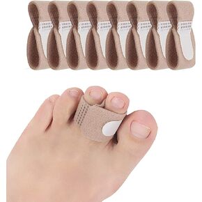 8 Pieces Toe Splint Wraps Non Slip Hammer Toe Straightener for Broken Toe, Crooked, Overlapped, and Hammer Toes-Women and Men