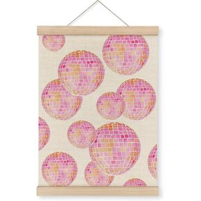 MAQIKA Chinoiserie Blue Bow Poster Framed with Wood Hanger, Bow Wall Art, Coquette Wall Decor, Preppy Room Hanging Wall Decor, Trendy Bow Canvas Wall Art for Girls Room Dorm Apartment 12x16 Inch