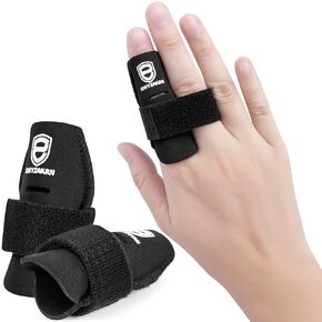 2 Pack Finger Sleeves Protectors, Finger Buddy Bands Adjustable Trigger Finger Brace Splint Support for Sport Basketball Volleyball Tennis Baseball
