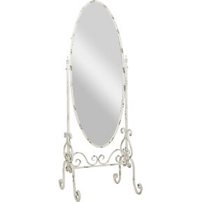 Deco 79 Vintage Metal Floor Mirror, LARGE SIZE, White