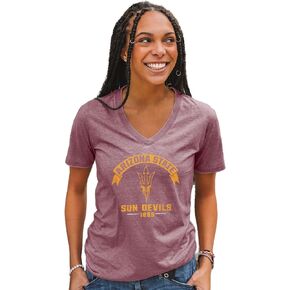 Blue 84 Women's NCAA Officially Licensed T-Shirt Burnout Vintage Scholar