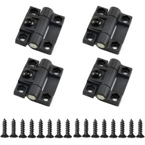 Adjustable Torque Hinge 43mmx36mm Black Plastic 4 Countersunk Holes Adjustable Position Control Hinges Door Hinges 4Pcs,Screws 16Pcs