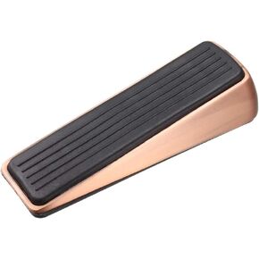 uxcell Rubber Door Stopper Security Modern Wedge Floor Non-Scratching Anti-Slip Doorstop Copper Tone