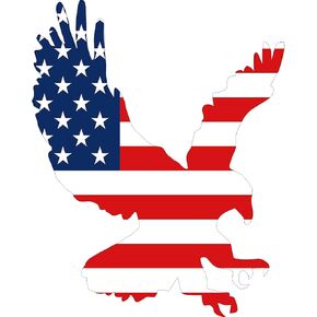 Rogue River Tactical 6x5 Large American Eagle USA Flag Die Cut Patriotic Car Decal Window Auto Bumper Sticker Vinyl for Truck RV SUV Boat US Military