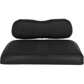 Golf Cart Seat Covers for Club Car DS Front Seat Cushion, Vinyl Leather Made, Adjustable Straps and Retractable Buckle, No Stapler Required - Black