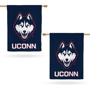 Desert Cactus University of Connecticut Flag Double Sided 3-Ply UConn Huskies Flag Banners 100% Polyester Indoor Outdoor Flags (House Flag A)