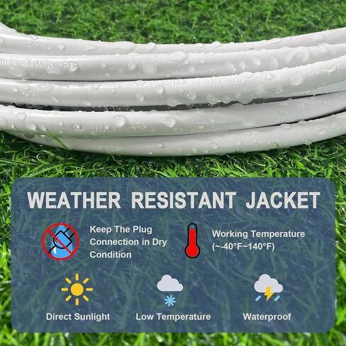EP 15 Ft Outdoor Extension Cord - 16/3 SJTW Gray Electrical Cable with 3 Prong Grounded Plug, UL Listed in Saudi Arabia