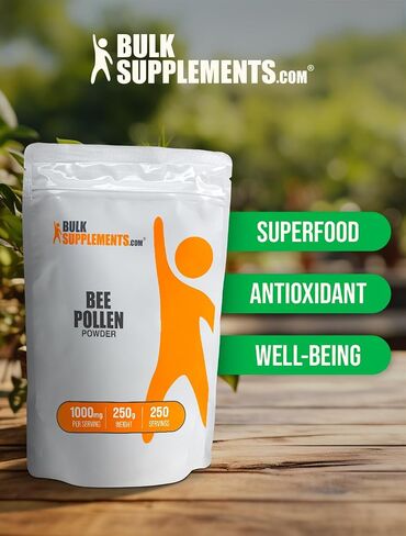 BulkSupplements.com مسحوق حبوب لقاح النحل - مكمل غذائي فائق، مكمل حبوب لقاح النحل - لدعم المناعة، طبيعي وخالي من الغلوتين، 1000 مجم لكل وجبة، 500 جم (1.1 رطل) (عبوة من قطعة واحدة) in Saudi Arabia
