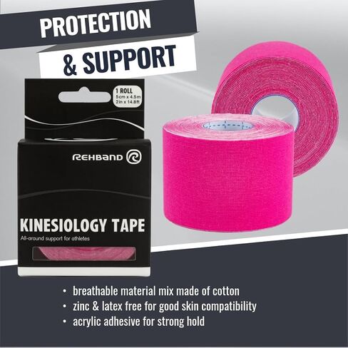 Rehband Kinesiology Tape for self-application, physio sports tape for supporting joints & muscles, waterproof, skin-friendly, elastic in Saudi Arabia