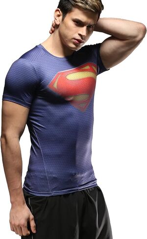 تي شيرت رياضي مضغوط للرجال، تي شيرت رياضي للجري في الهواء الطلق، تي شيرت رياضي مريح للجري للرجال (II، MXXL) in Kuwait