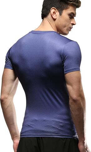 تي شيرت رياضي مضغوط للرجال، تي شيرت رياضي للجري في الهواء الطلق، تي شيرت رياضي مريح للجري للرجال (II، MXXL) in Kuwait