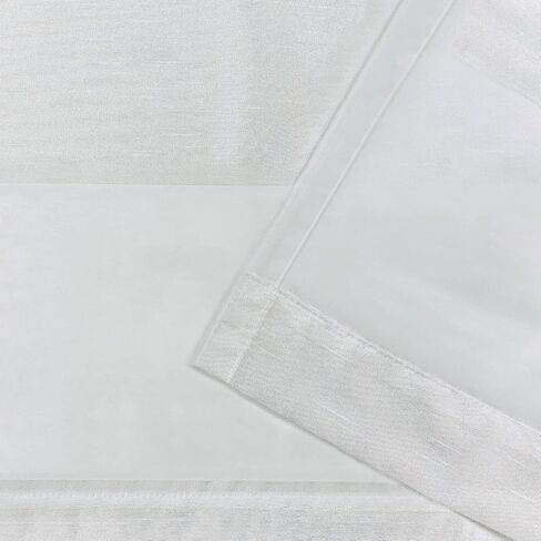 Exclusive Home Navaro Striped Sheer Grommet Top Curtain Panel Pair, 54"x63", White in Saudi Arabia
