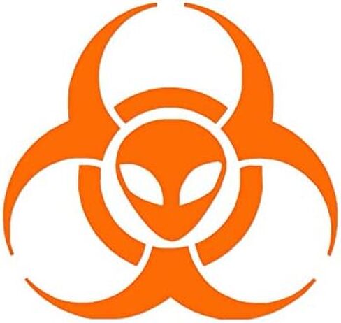 Alien Biohazard Symbol - Vinyl Decal Sticker - 4" x 3.75" - Black in Saudi Arabia