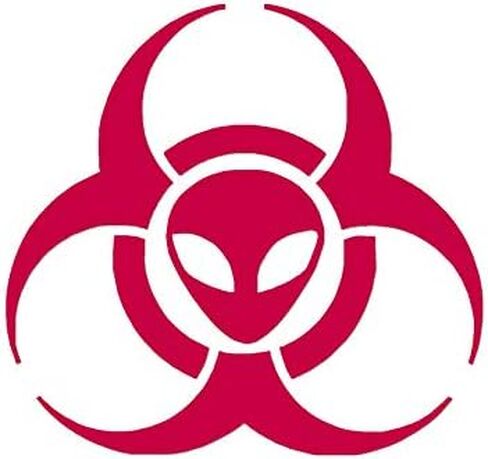 Alien Biohazard Symbol - Vinyl Decal Sticker - 4" x 3.75" - Black in Saudi Arabia