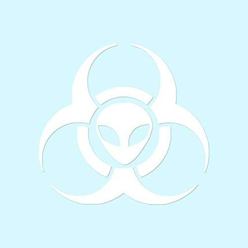 Alien Biohazard Symbol - Vinyl Decal Sticker - 4" x 3.75" - Black in Saudi Arabia